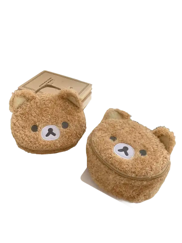 Fuzzy bear-shaped coin purses.