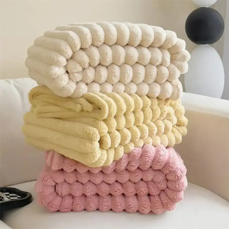 New Artificial Rabbit Plush Autumn Warm Blankets for Beds Soft Coral Fleece Sofa Throw Blanket Comfortable Thicken Bed