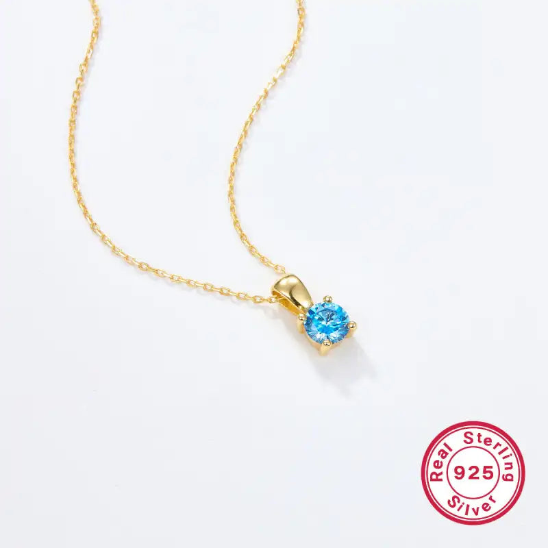 December Birthstone Silver Necklace for Seniors