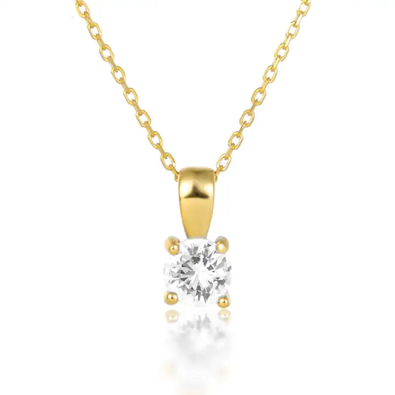 December Birthstone Silver Necklace for Seniors - April White Zirconium