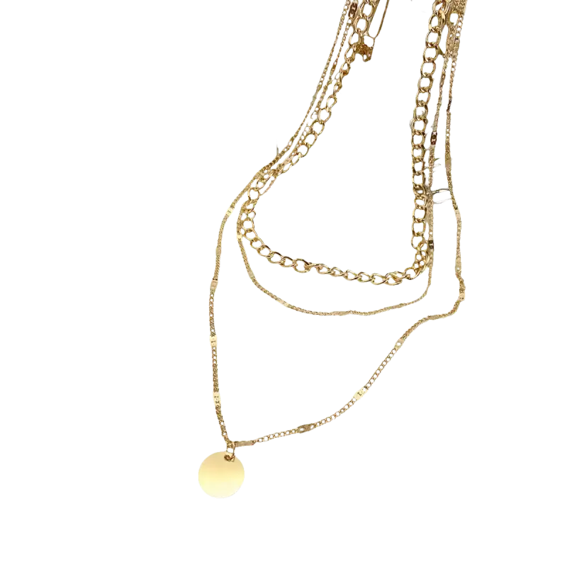 Layered gold-tone necklace.