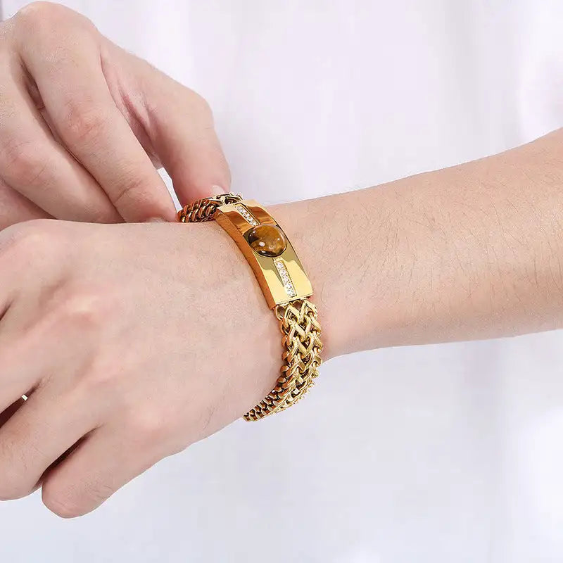 Tigereye Titan Men’s Curved Bracelet