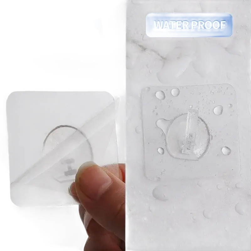 Trendy 20pcs self-adhesive transparent door wall hook for easy hanging and organization