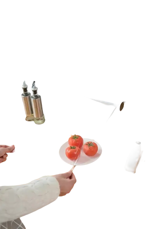 Mounted plastic wrap dispenser on trendy transparent door wall hook with 20pcs self-adhesive hooks