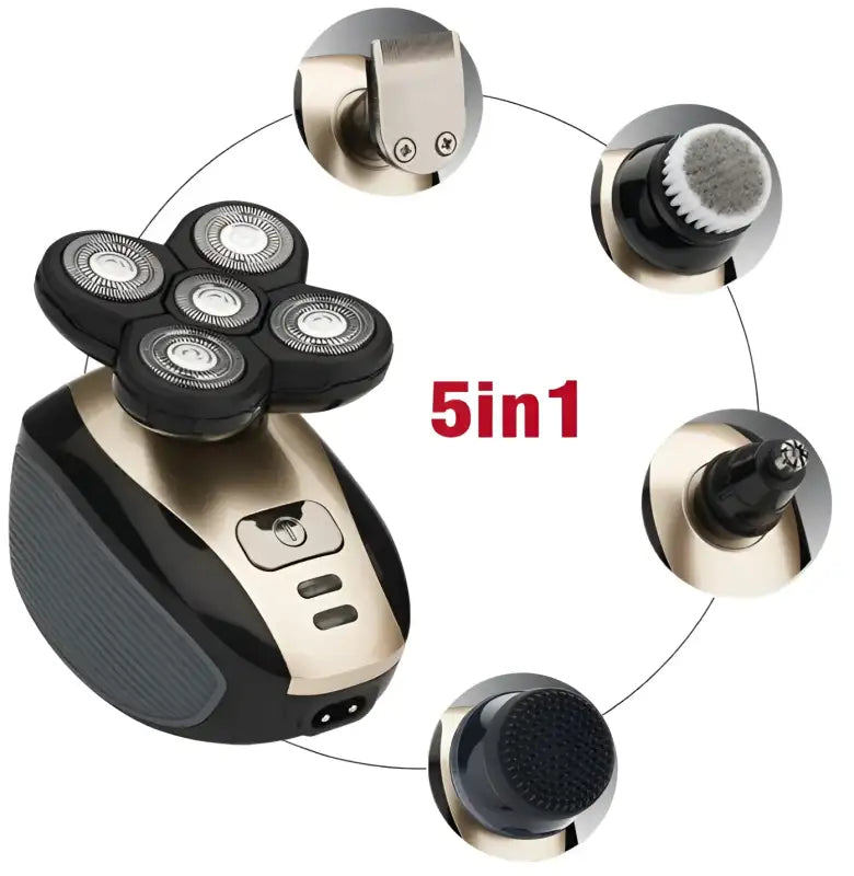 GroomPro 5-in-1 Rechargeable Shaving Kit - Black gold