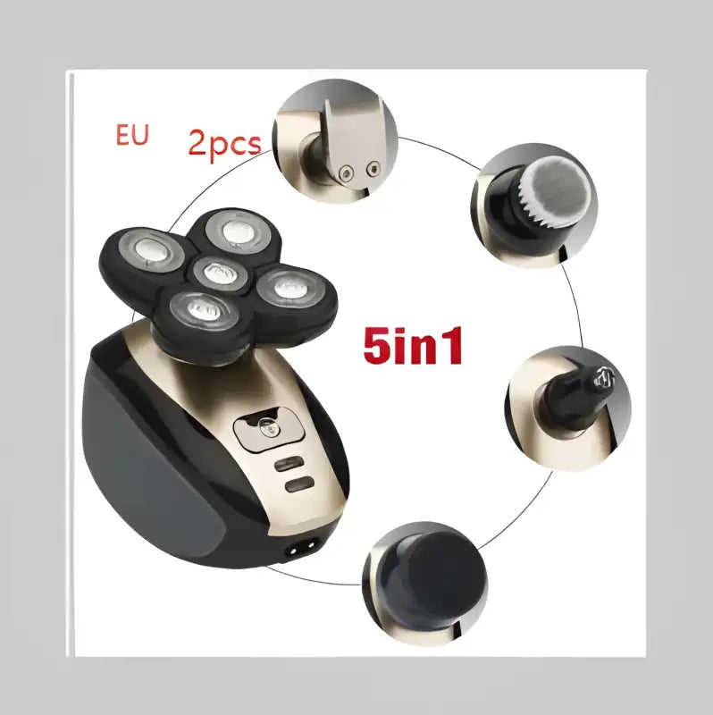 GroomPro 5-in-1 Rechargeable Shaving Kit - Black gold EU 2pcs