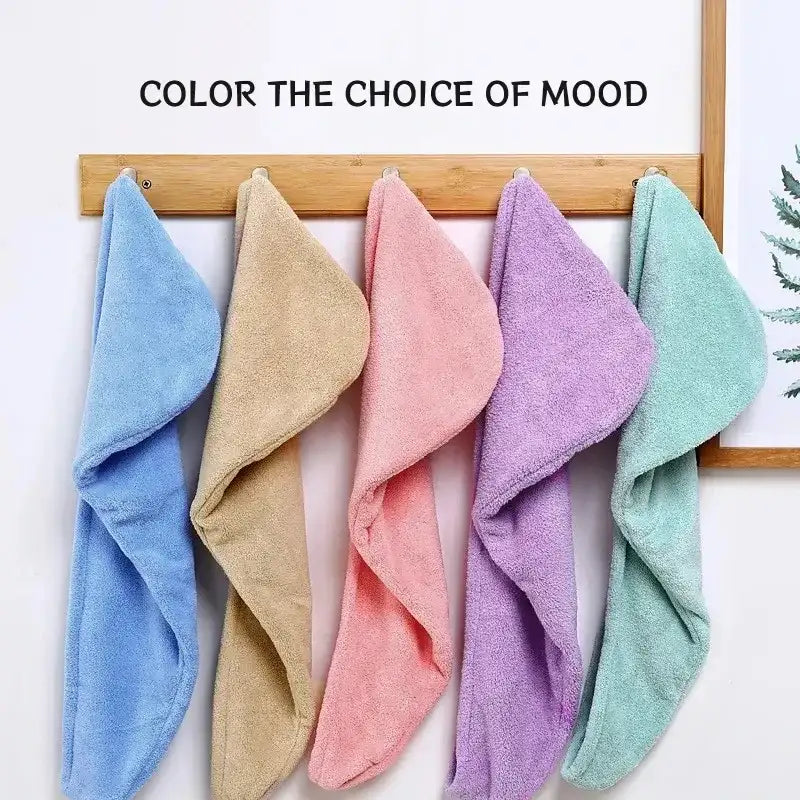 Microfiber Hair Towel Wrap for Women Shower Spa Head Wrap Hair Drying Hat Turban Microfiber Terry Dry Absorbent Quick
