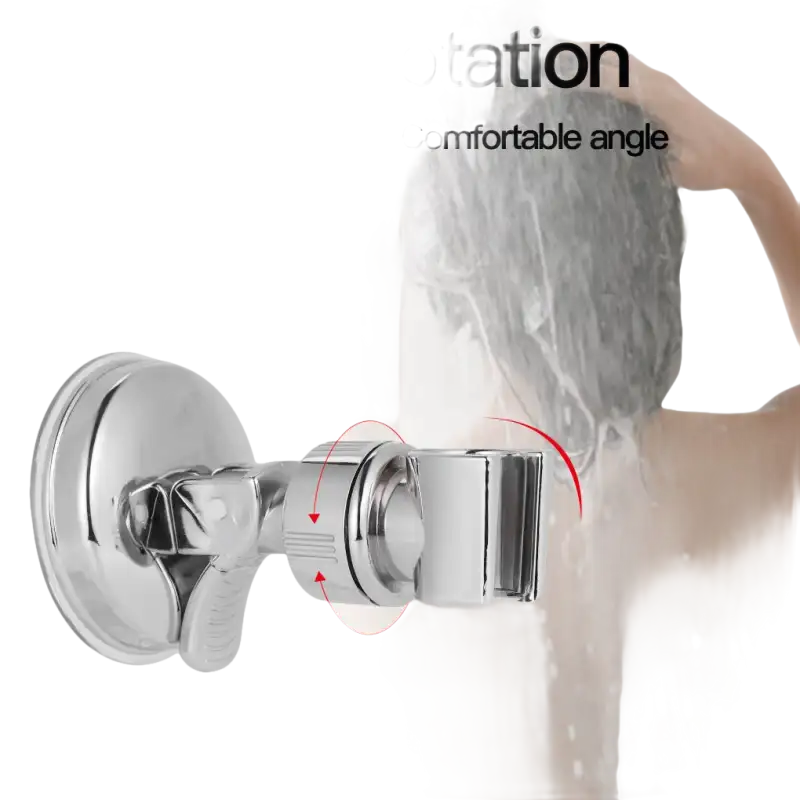 Chrome shower head holder.