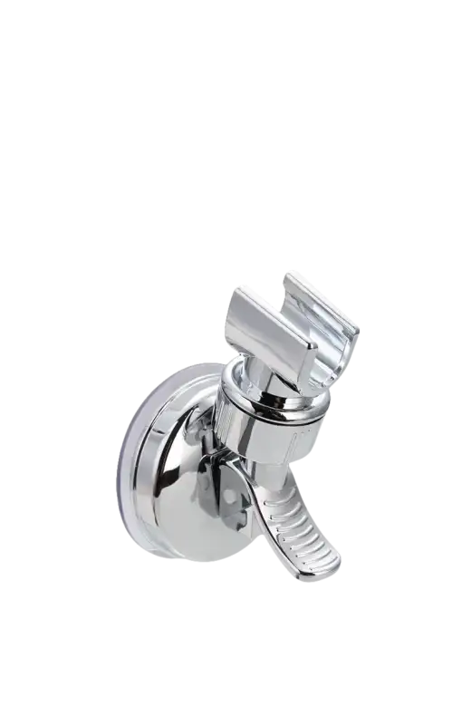 Trendy Chrome Shower Head Holder on Adjustable Shower Rack with Vacuum Suction Cup
