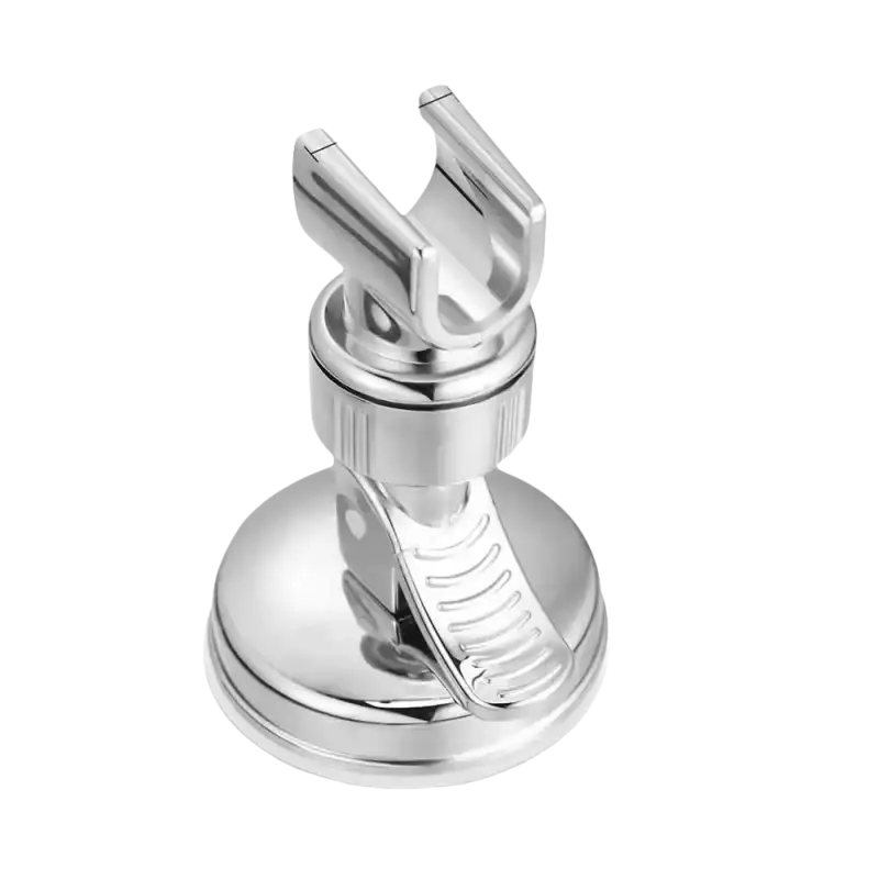 Trendy Chrome Shower Head Holder with Adjustable Shower Rack and Vacuum Suction Cup