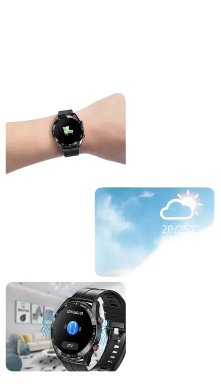 Smartwatch features advertisement.
