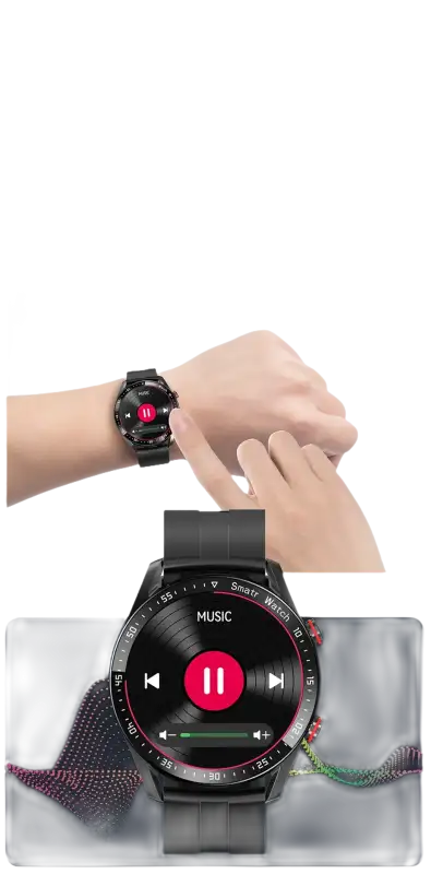 Smartwatch with music control interface.