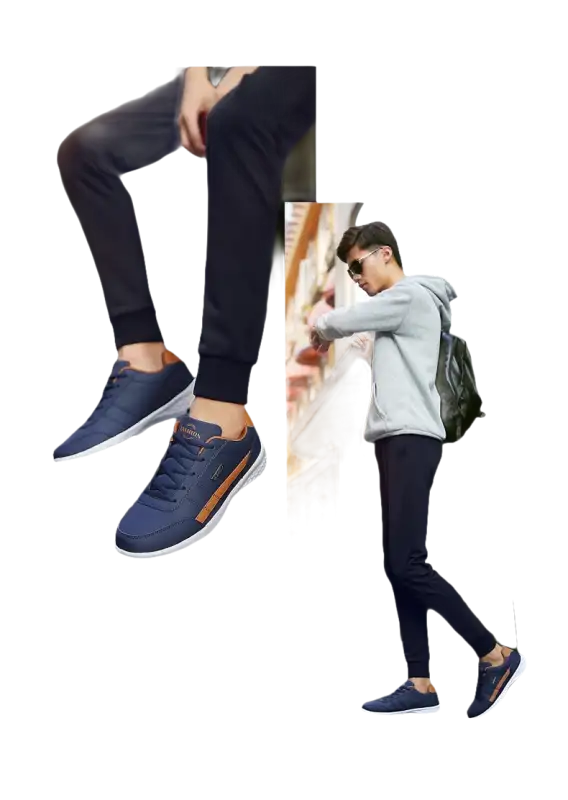Men’s blue casual sneakers.