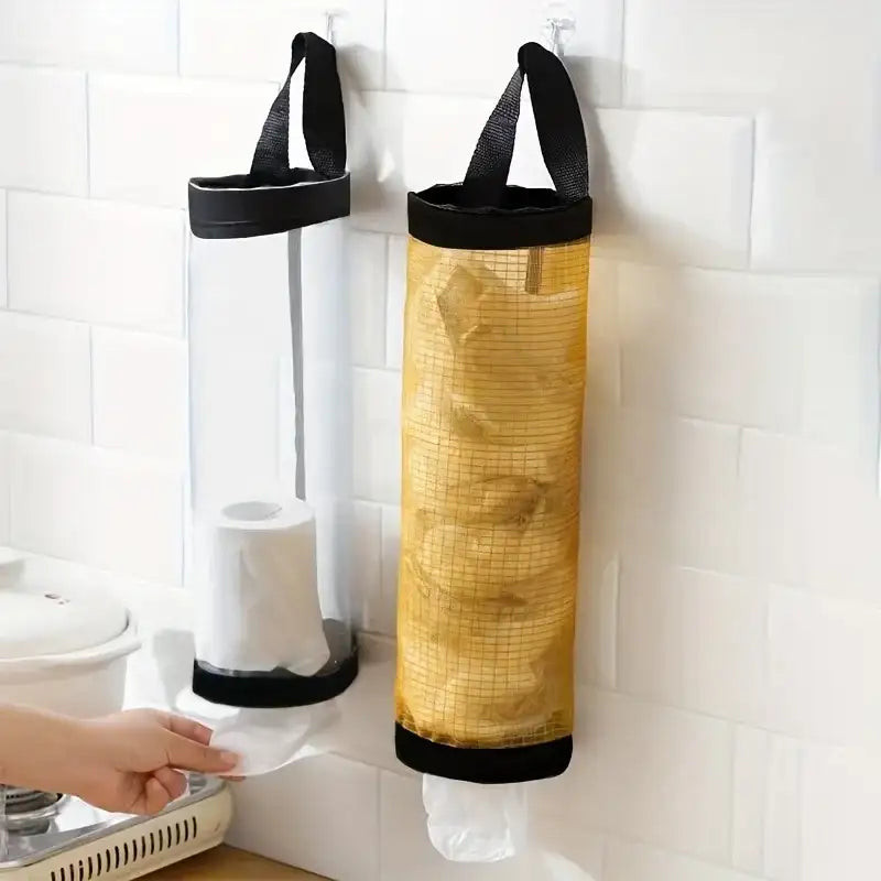Garbage Bag Storage Kitchen Garbage Organizer Plastic Bag Holder Organizing Hanging Garbage Collection Storage Bag