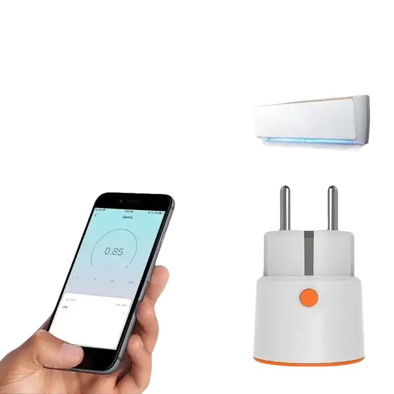 Smart plug with power monitoring.