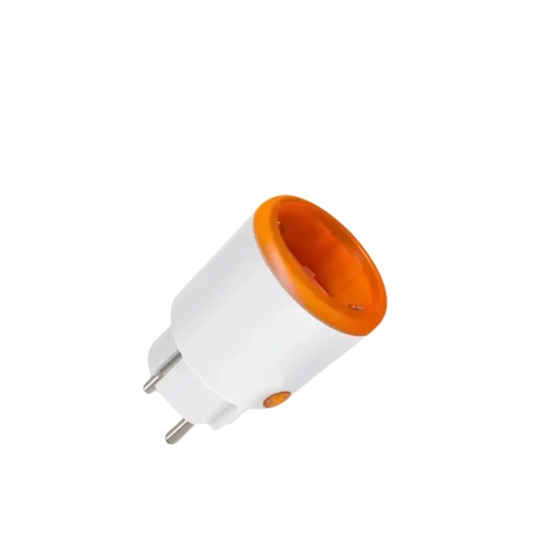 White and orange smart power plug.