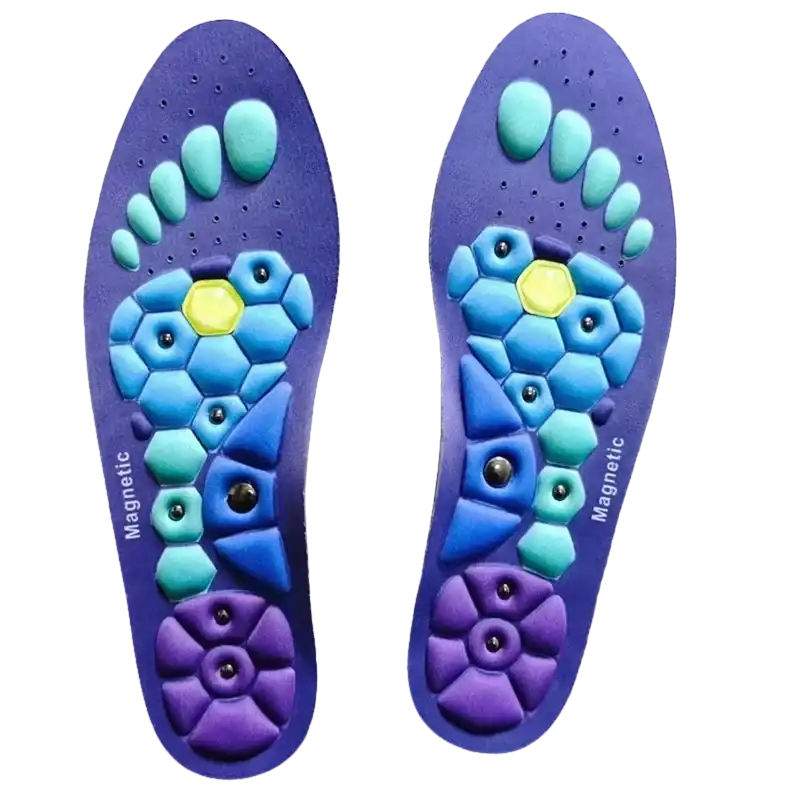 Pair of colorful magnetic insoles.