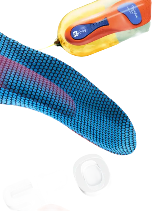 Blue and orange sport insole.