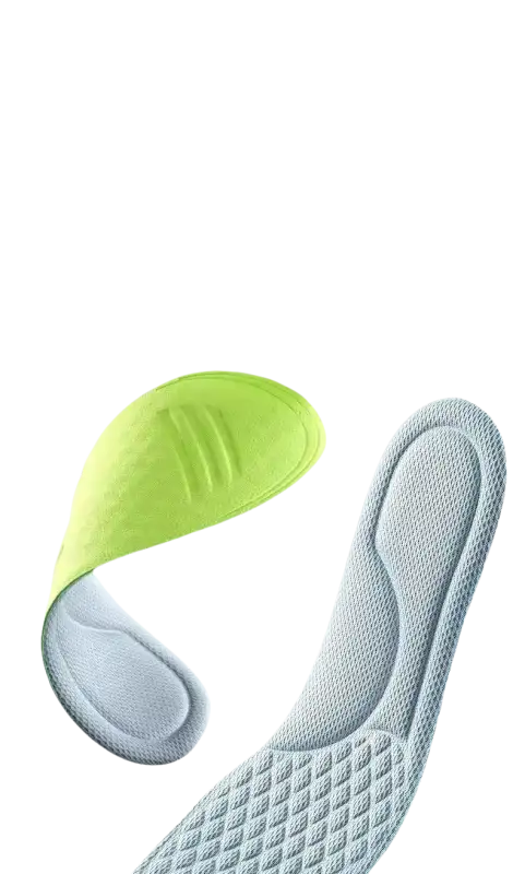 Deodorizing shoe insoles with foot massage.
