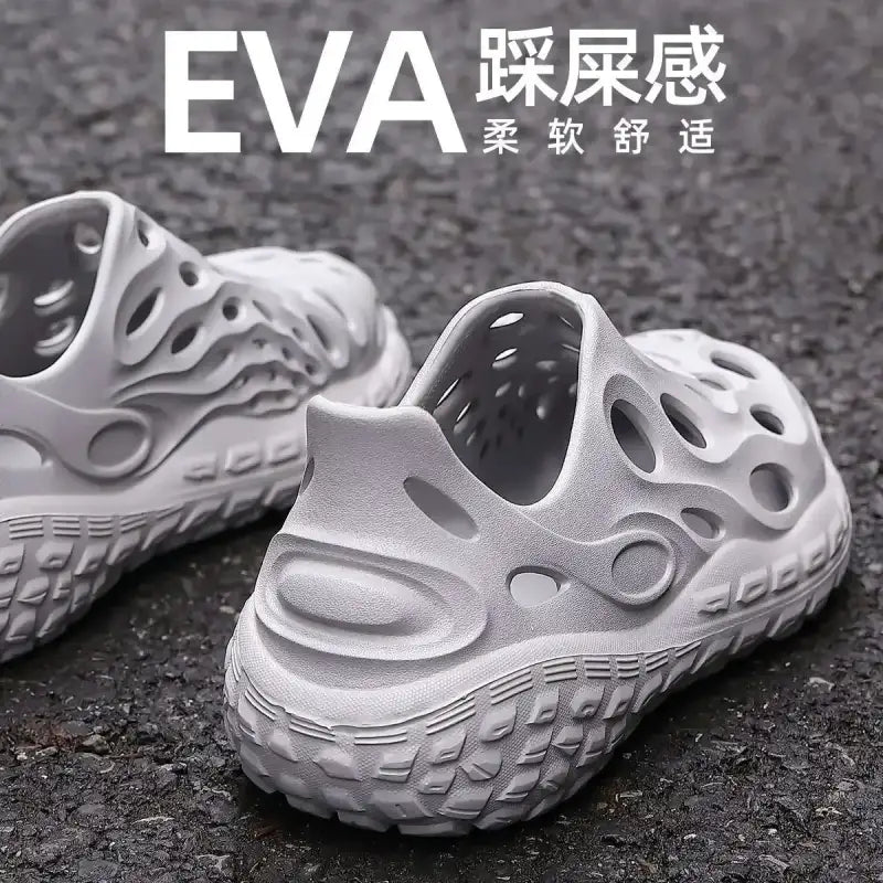 Hole Shoes Men’s Summer Outdoor Wear Platform Non-slip Eva Deodorant Breathable Sandals Beach Trend Slippers Men