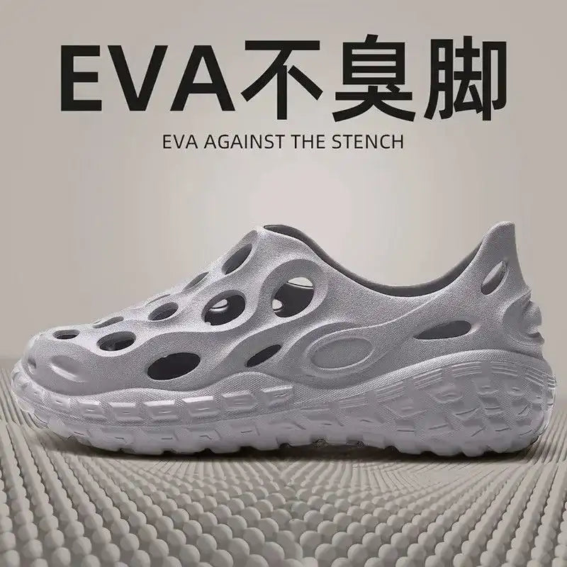 Hole Shoes Men’s Summer Outdoor Wear Platform Non-slip Eva Deodorant Breathable Sandals Beach Trend Slippers Men