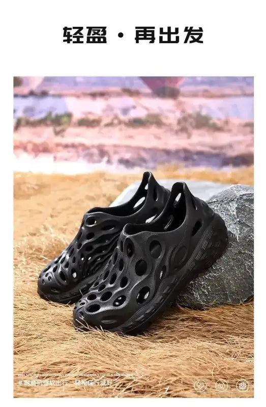 Hole Shoes Men’s Summer Outdoor Wear Platform Non-slip Eva Deodorant Breathable Sandals Beach Trend Slippers Men