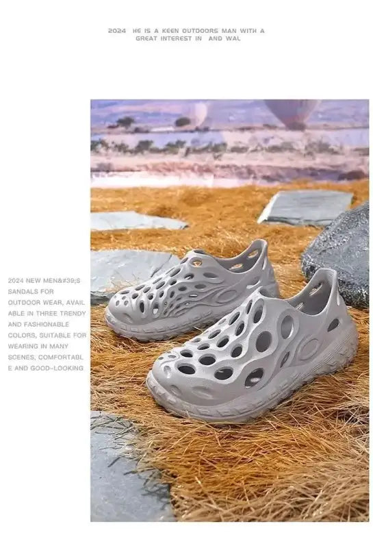 Hole Shoes Men’s Summer Outdoor Wear Platform Non-slip Eva Deodorant Breathable Sandals Beach Trend Slippers Men