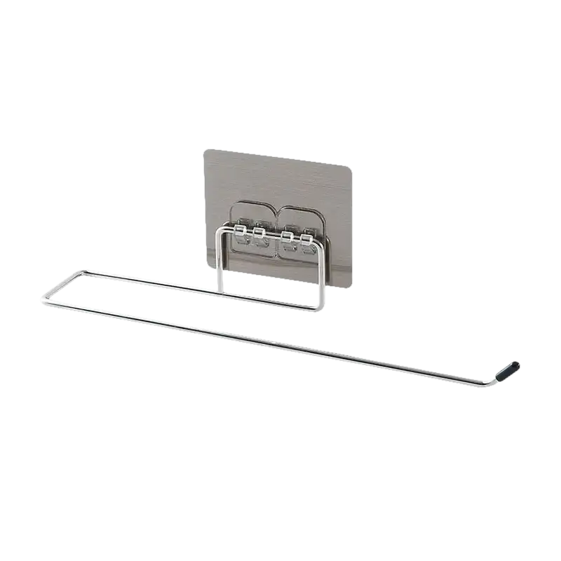 Silver adhesive towel rack on Homerack Toilet for hanging toilet paper is trendy