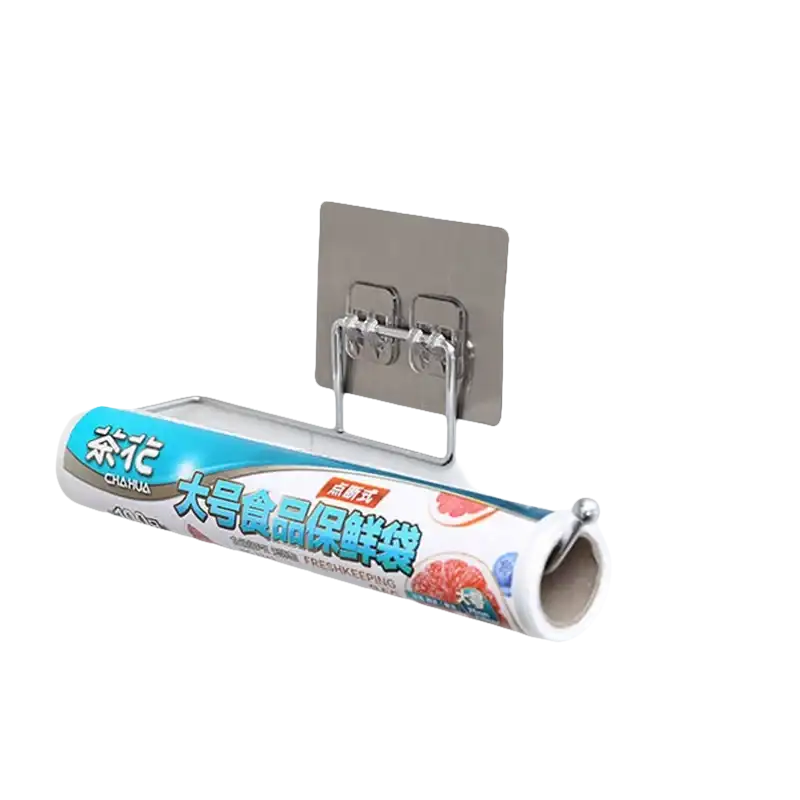 Mounted metal wrap dispenser on Homerack Toilet Towel Rack and Paper Holder Roll