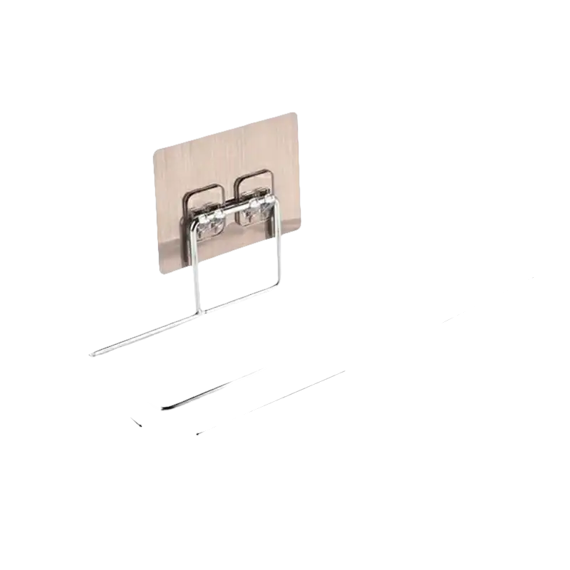 Silver metal Homerack Toilet hanging toilet paper holder with adhesive backing, trendy and easy to install