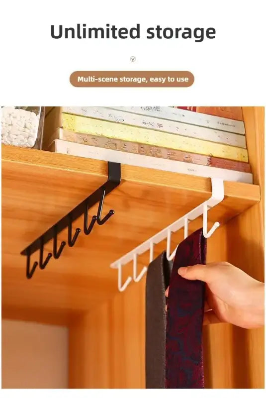 1pc wrought iron cabinet with 6 hooks nail free and diamond free easy installation multi scene storage neat storage