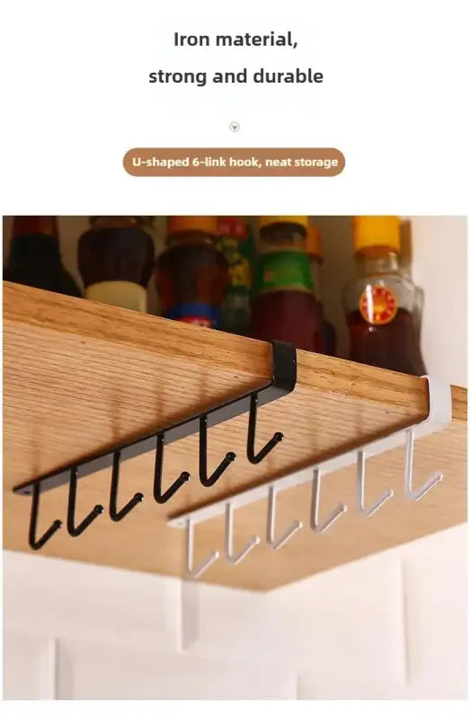 1pc wrought iron cabinet with 6 hooks nail free and diamond free easy installation multi scene storage neat storage