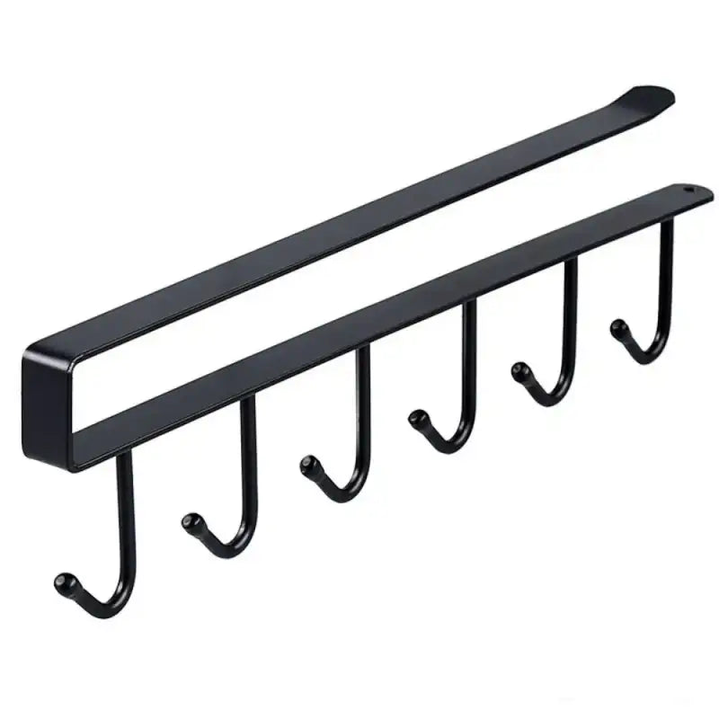 1pc wrought iron cabinet with 6 hooks nail free and diamond free easy installation multi scene storage neat storage
