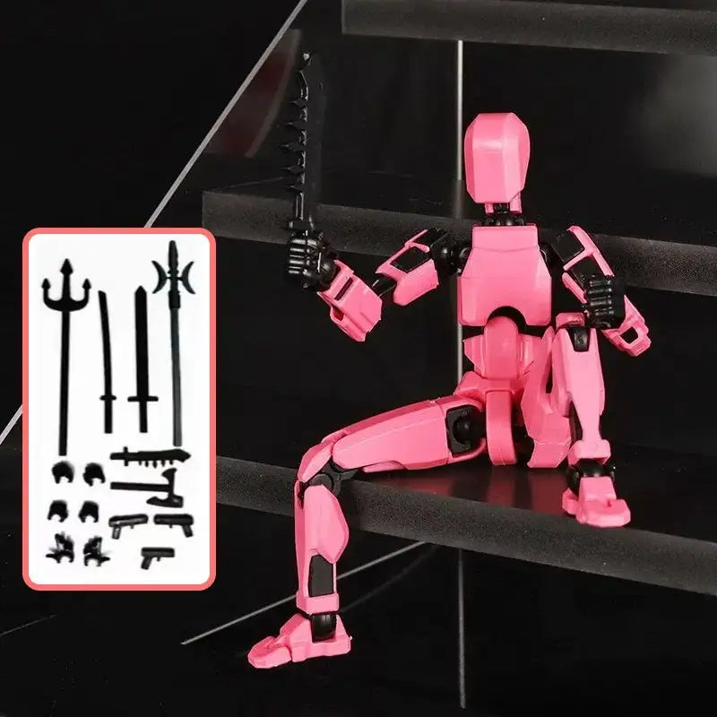 ShapeShift Robot 3D Action Doll - Black Pink Movable Joint / Assembled