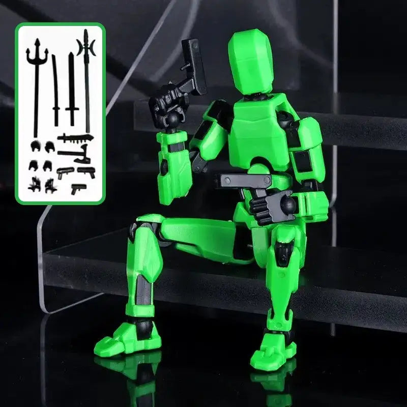 ShapeShift Robot 3D Action Doll - Black And Green Movable Joint / Assembled