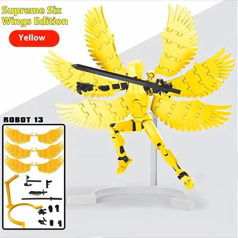 ShapeShift Robot 3D Action Doll - yellow Six Wing Angel / Assembled