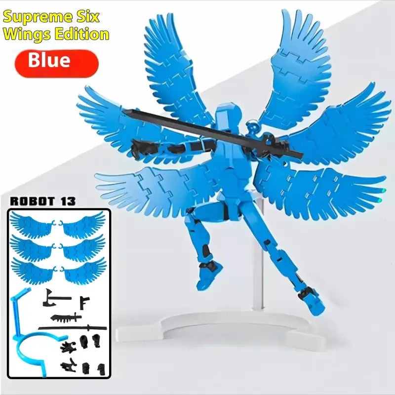 ShapeShift Robot 3D Action Doll - blue Six Wing Angel / Assembled