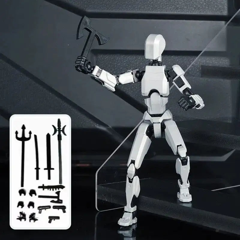 ShapeShift Robot 3D Action Doll - Black White Movable Joint / Assembled