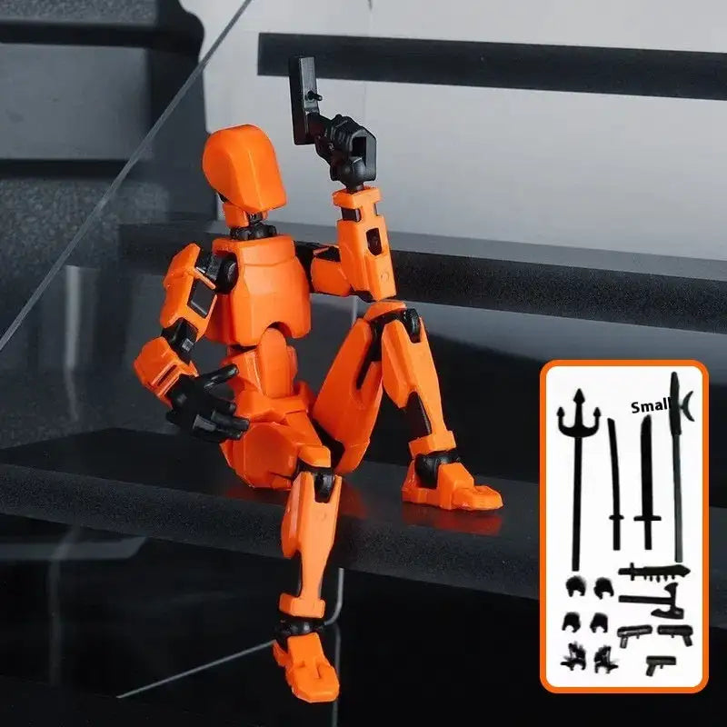 ShapeShift Robot 3D Action Doll - Black Orange Movable Joint / Assembled