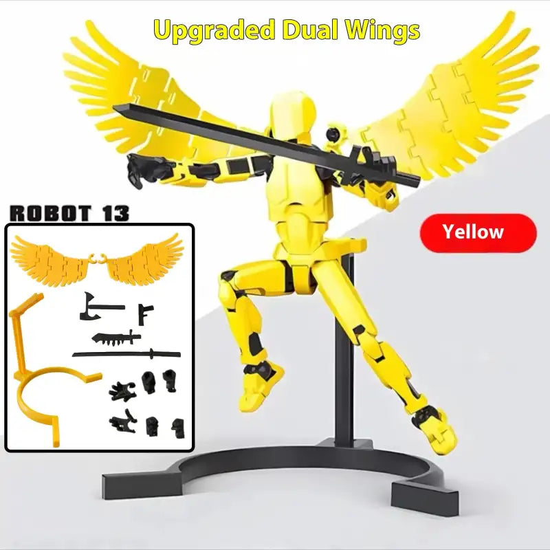 ShapeShift Robot 3D Action Doll - yellow two wing angel / Assembled