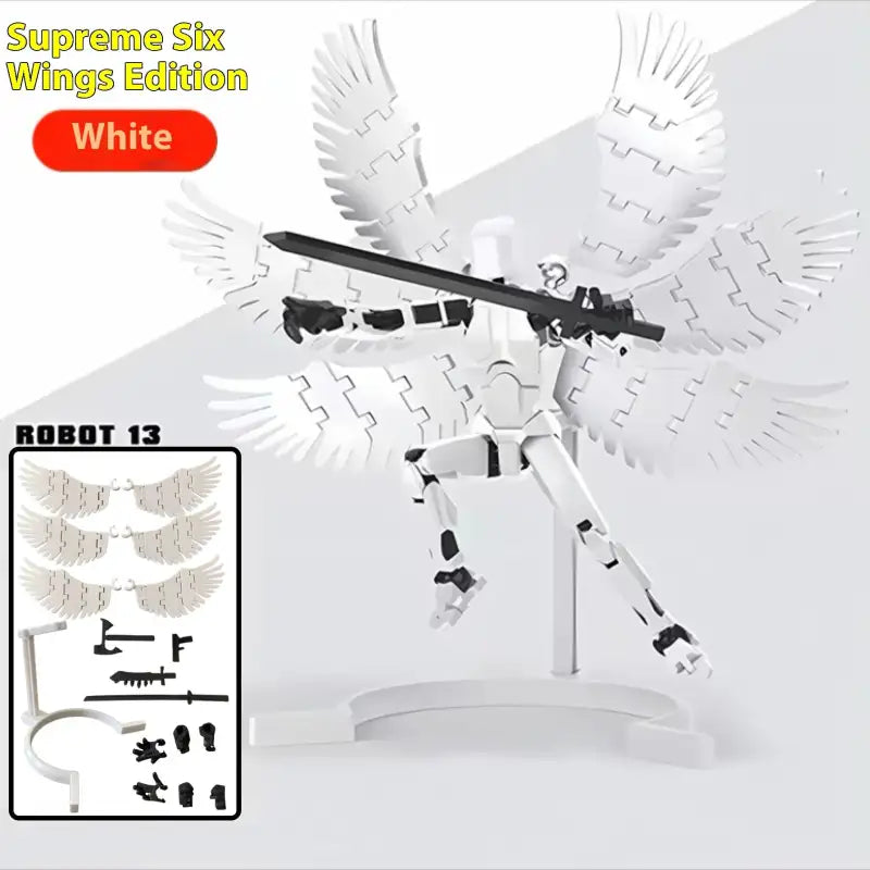 ShapeShift Robot 3D Action Doll - White Six Wing Angel / Assembled