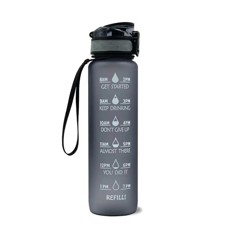 TimeBounce Motivational Water Bottle - Grey / 1L