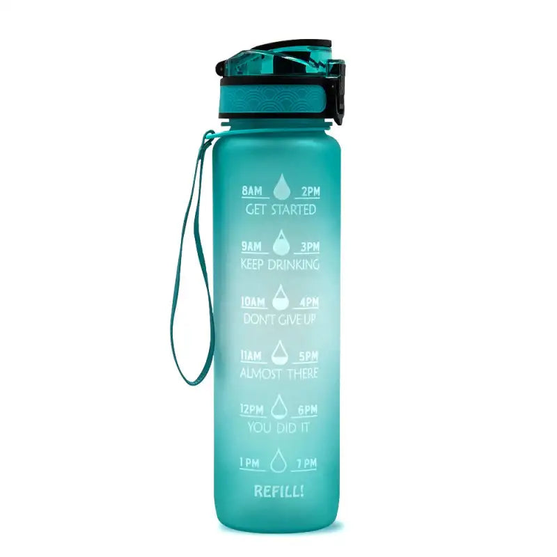 TimeBounce Motivational Water Bottle - Green gradient / 1L