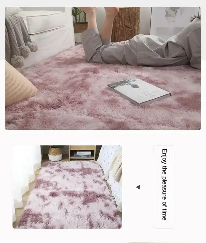 VIKAMA Hygge Haven Carpet High Pile Shag Carpet Non-Slip Cloud Flooring for Scandinavian Bedrooms and Gallery-Level Art