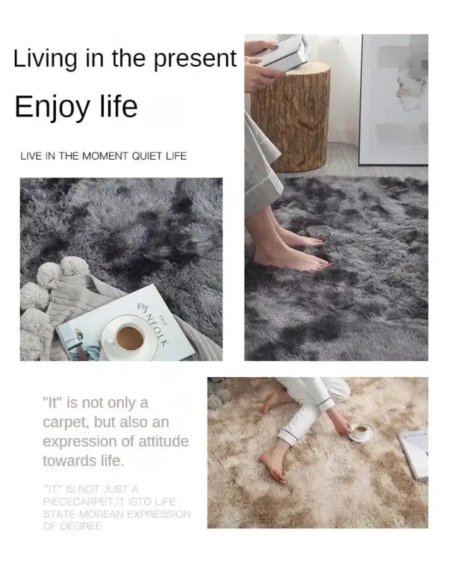 VIKAMA Hygge Haven Carpet High Pile Shag Carpet Non-Slip Cloud Flooring for Scandinavian Bedrooms and Gallery-Level Art