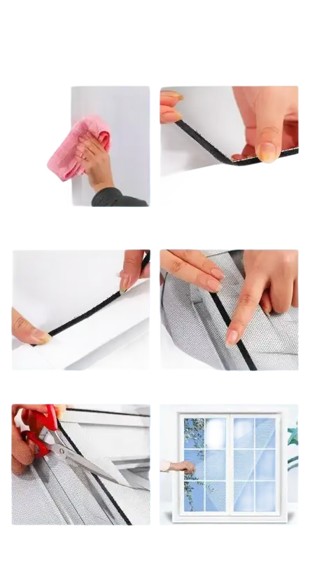 Window screen installation guide.
