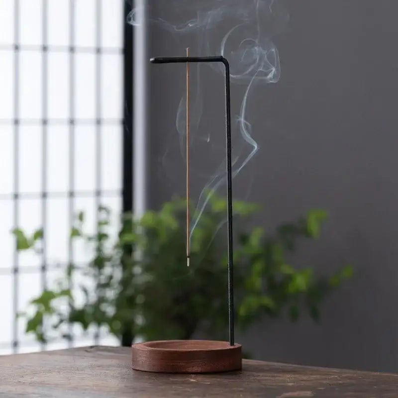 Creative Upside Down Incense Burner Incense Stick Holder Wooden Round Incense Tray Ornament Bedroom Home Yoga