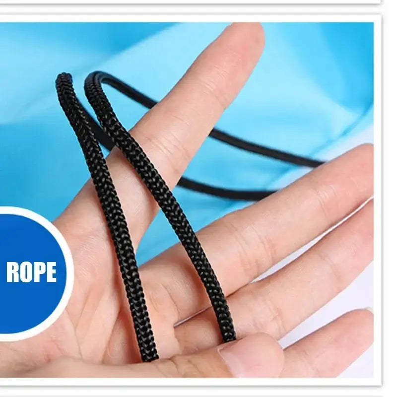Black braided rope.