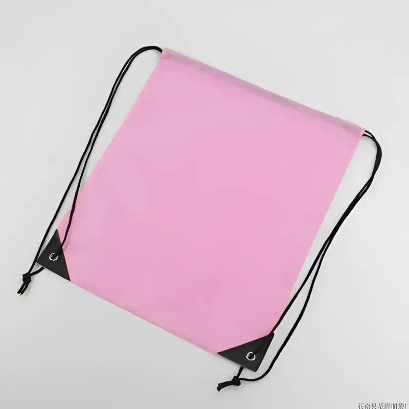 Pink drawstring backpack.