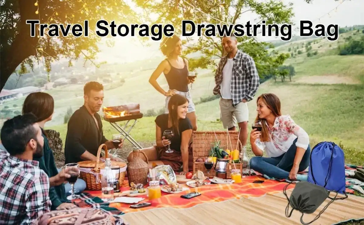 Drawstring storage bags.